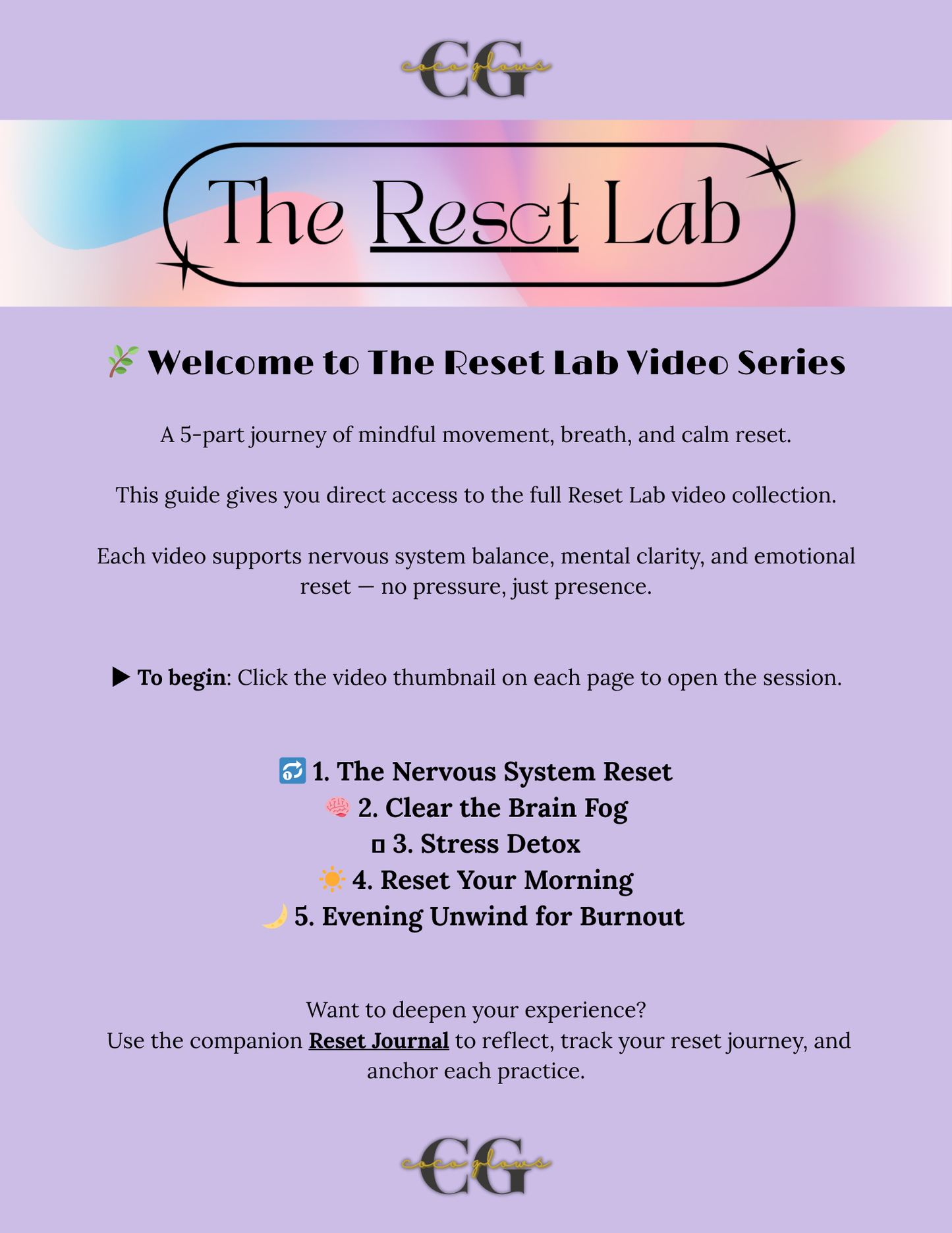 The Reset Lab Yoga Series