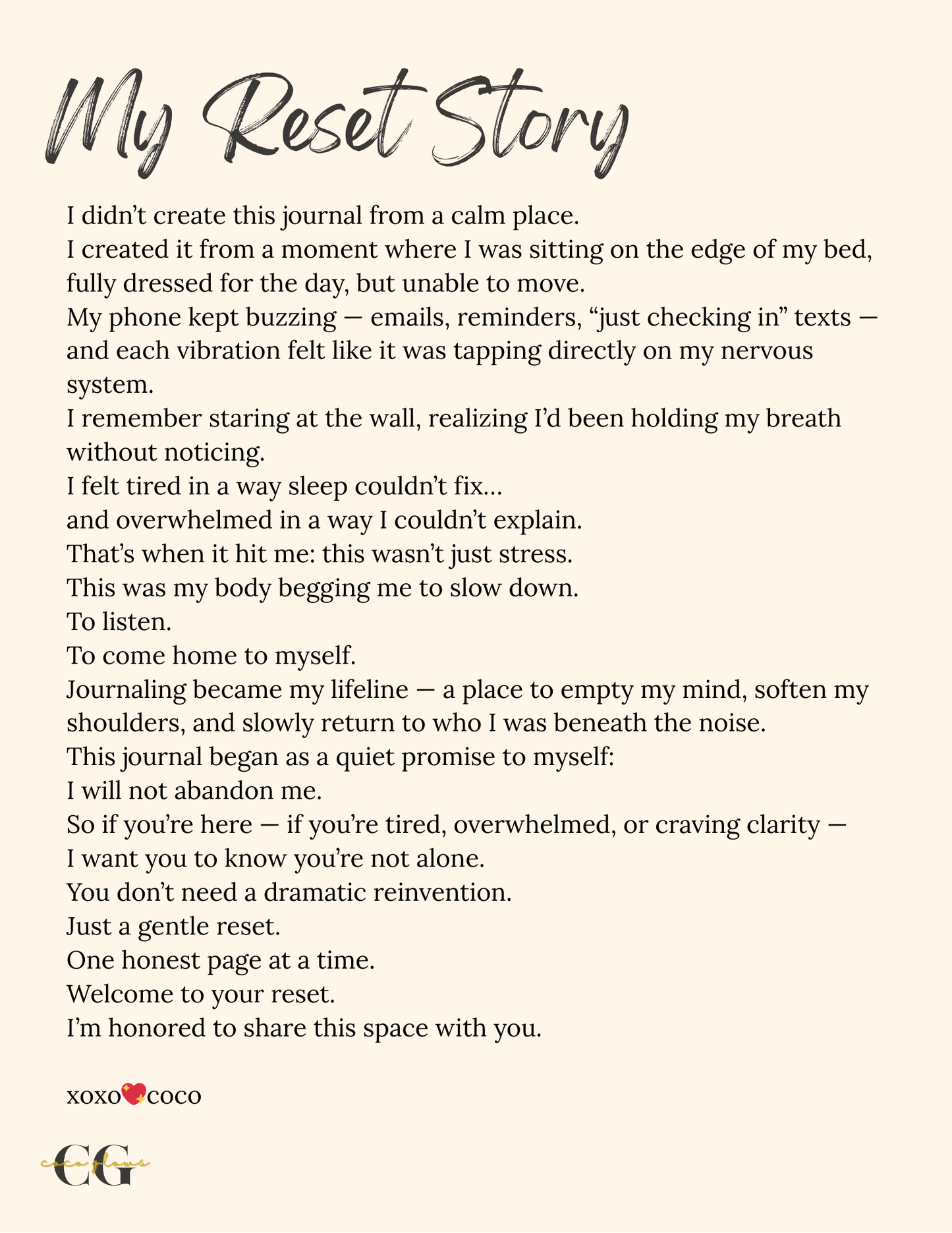 The Reset Lab Journal